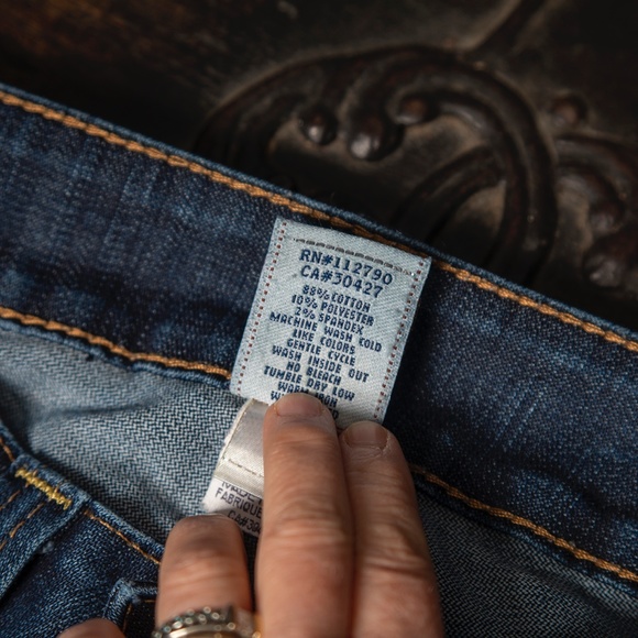 True Religion Straight Leg Leather Label Jeans 26 - Picture 6 of 8